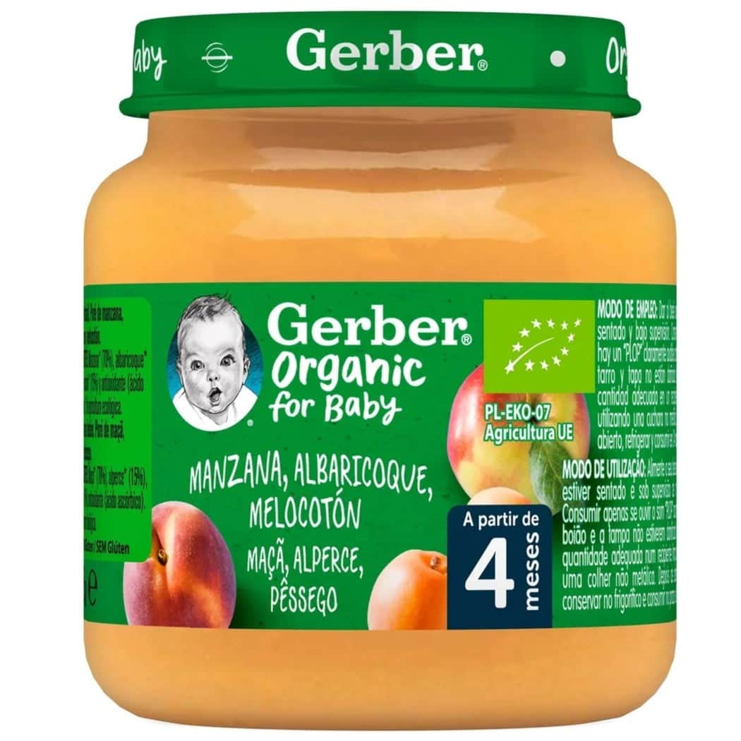 Gerber Organic Manzana Albaricoque y Melocotón 125g