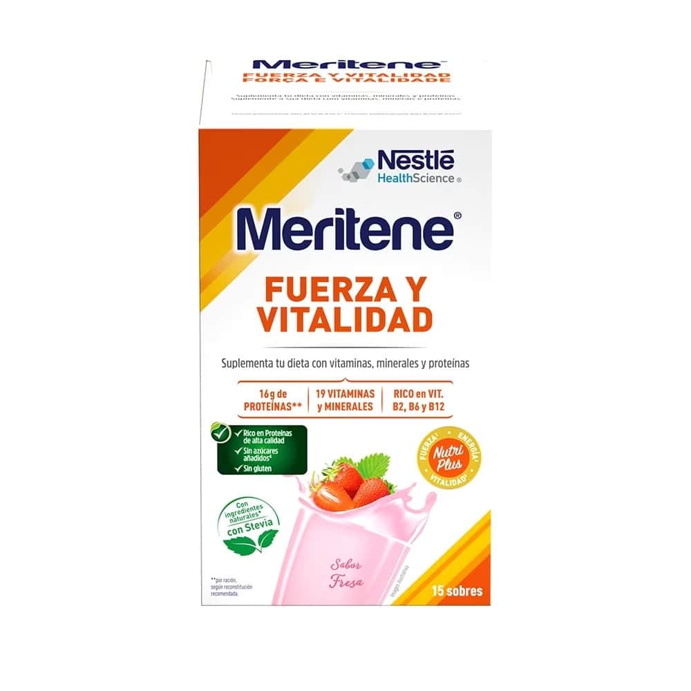 Meritene Fuerza y Vitalidad Fresa 15 sobres de 30g