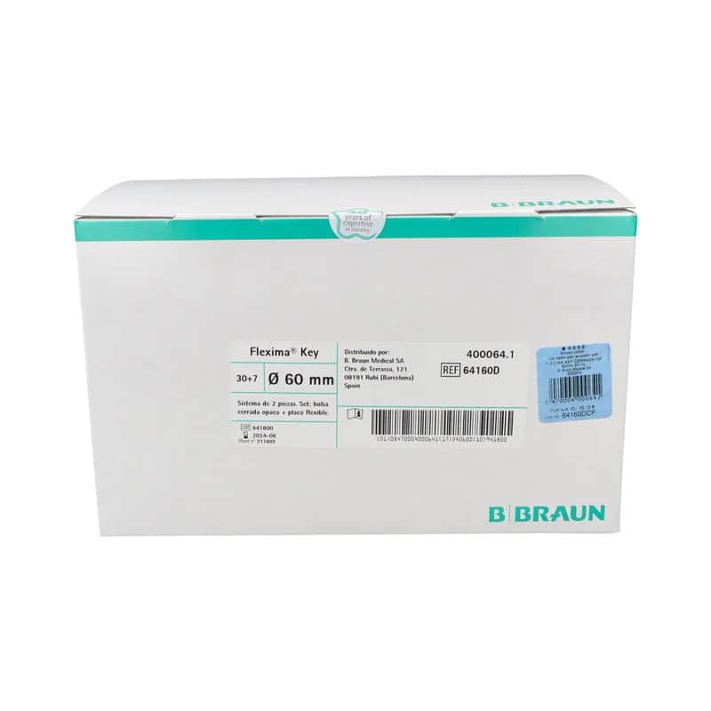 Bolsas de colostomía de sistema doble con acoplamiento adhesivo Flexima Key cerrada opaca (60 mm, 30 + 7 unidades)