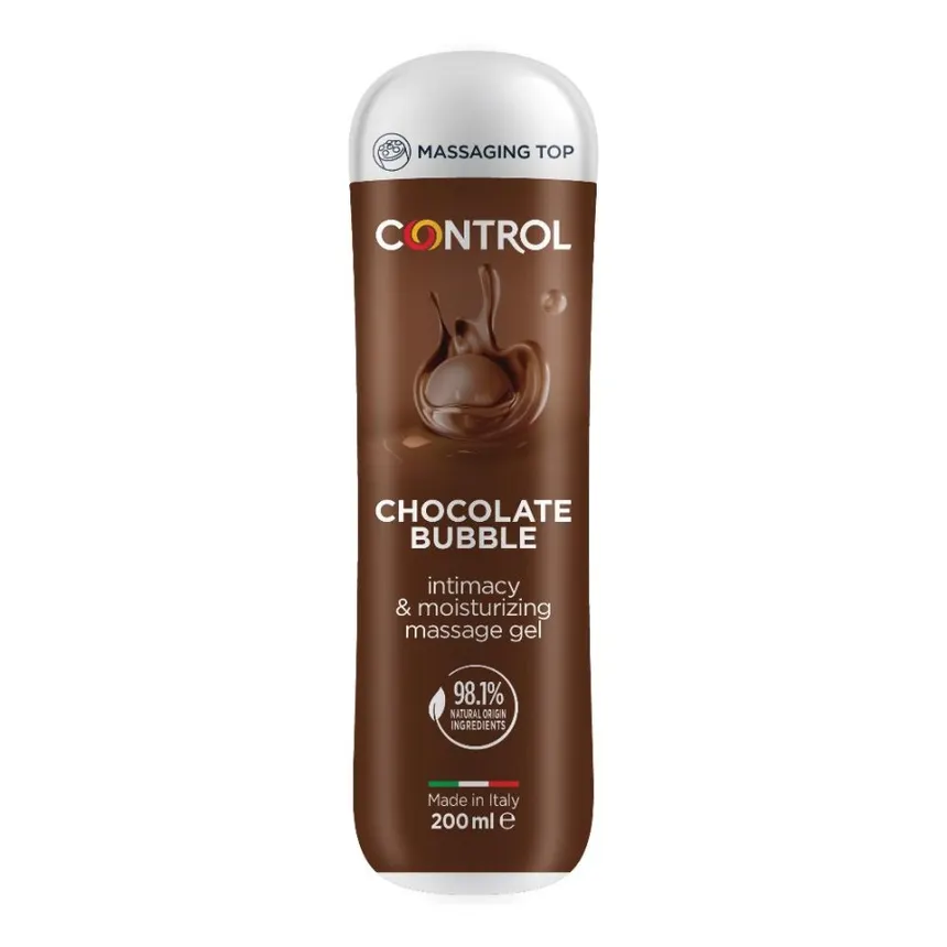 Control Bubble Chocolate Gel de Masaje 3 en 1 Aroma Chocolate 200ml