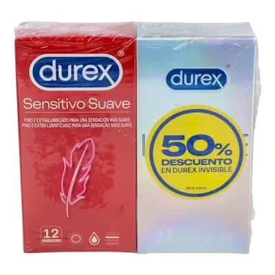 Durex Pack Duplo Preservativos Sensitivo Suave + Invisible 2x12 unidades