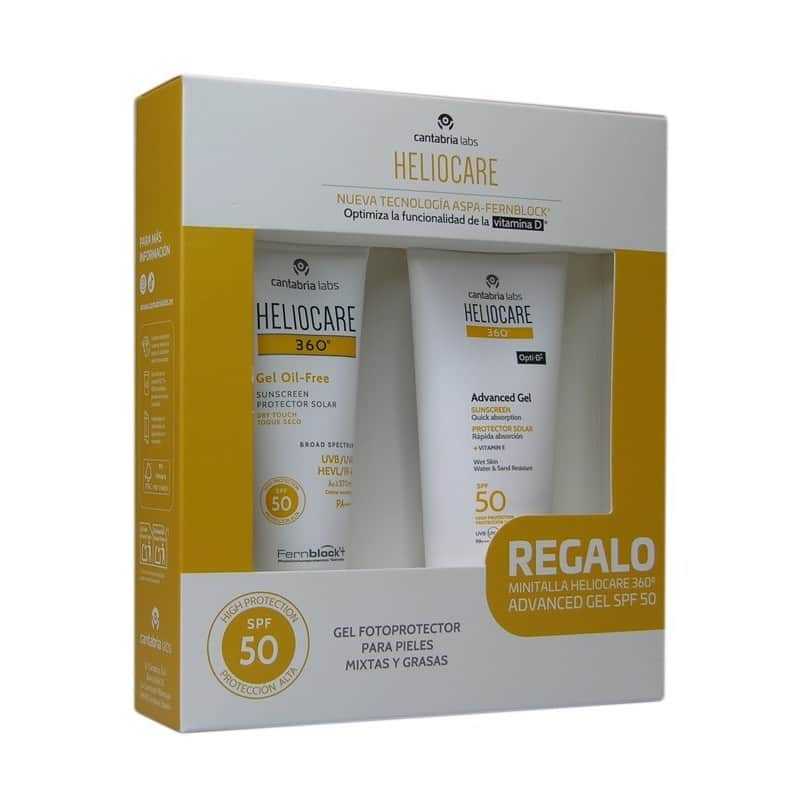 Heliocare 360º Pack Gel Oil-Free Dry Touch FPS 50 50ml + Advanced Gel FPS 50 100ml