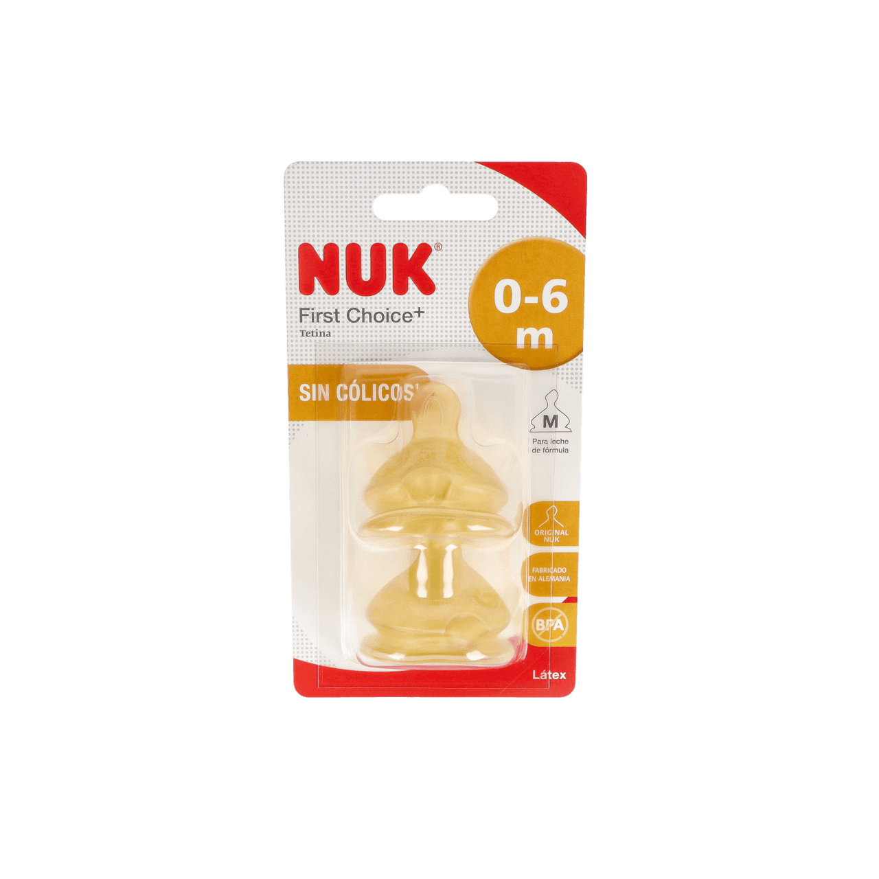 Nuk Tetina Anticolico Latex Leche Talla M 0-6 Meses 2 unidades