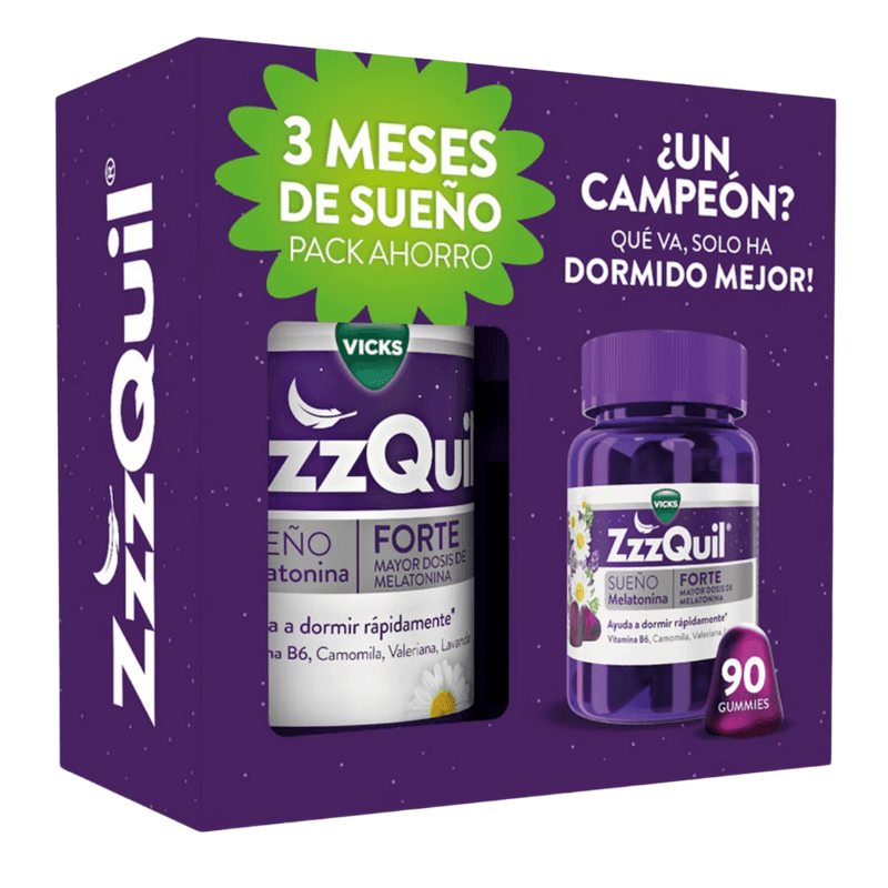 Zzzquil Pack Sueño Forte Sabor Frutos Del Bosque 90 Gummies